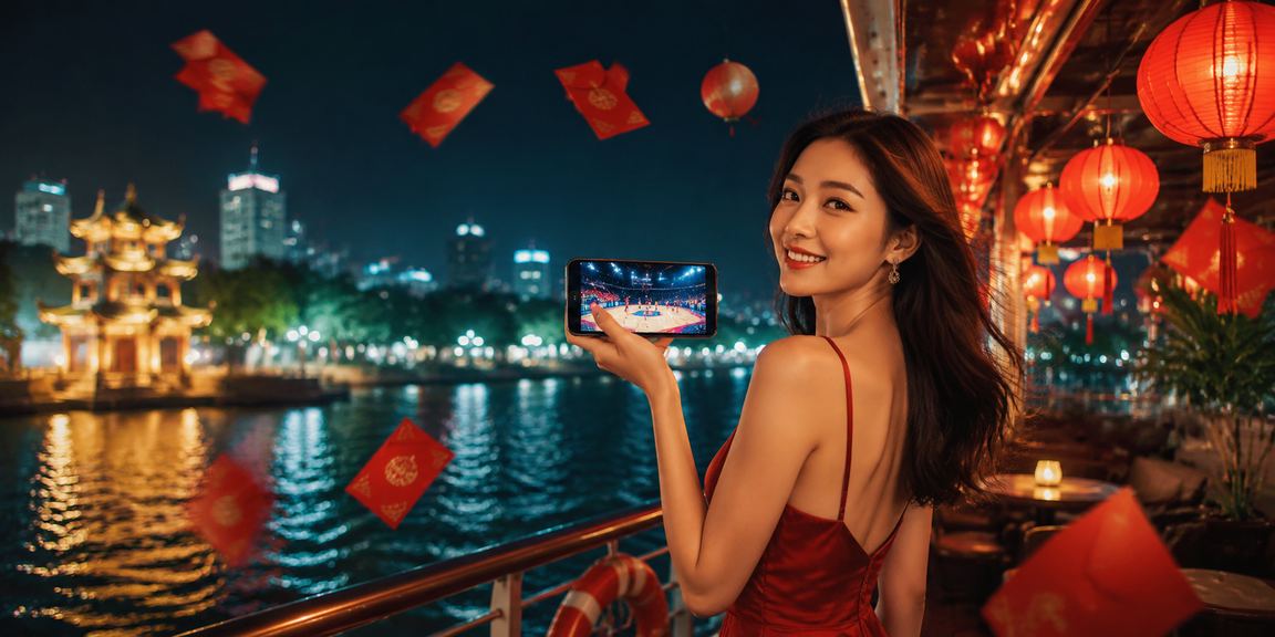 Người dùng tại Hà Nội theo dõi kết quả cá cược bóng rổ dưới ánh đèn lồng lễ hội