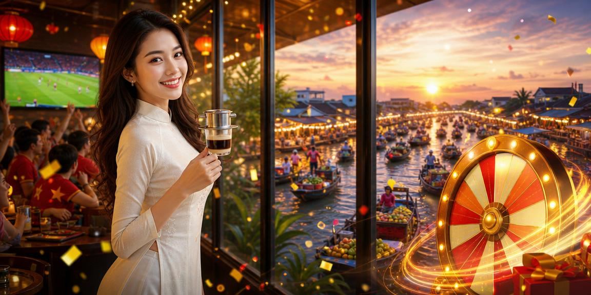 Người chơi trải nghiệm roulette tại Hội An bên ly cà phê buổi sáng